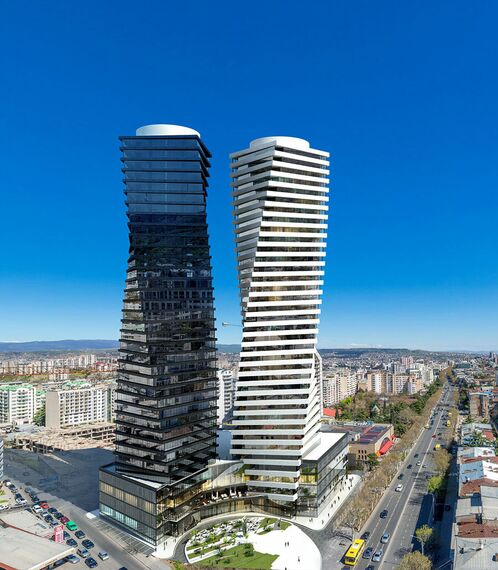 ConceptWall 50 Fasadai, ConceptSystem 77 Durys ir ConceptSystem 77 Langai - Apartmentcomplex Axis Towers įsikūręs Tbilisi, Georgia