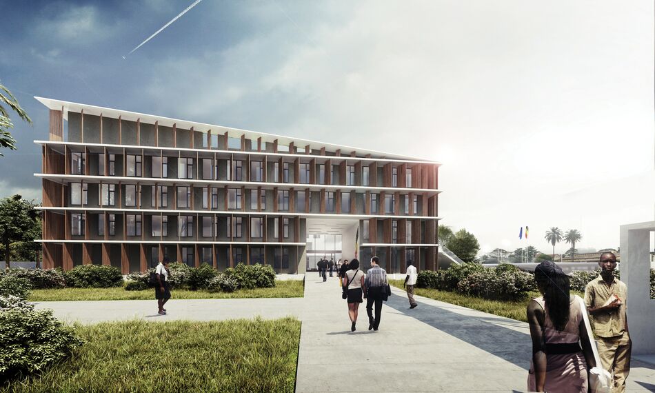 ConceptSystem 59Pa Langai, ConceptWall 50 Fasadai, CS 77 Bullet Proof Langai, CS 77 Smoke Proof Langai, CS 77 Fire Proof Langai, CS 77 Renaissance Langai, CS 77 Hidden Vent Langai ir CS 77 Smoke & Heat Evacuation Langai - Embassy Belgian Embassy Kinshasa įsikūręs Kinshasa, Democratic Republic Congo