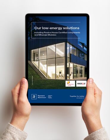 Our low-energy solutions brochure on an iPad.