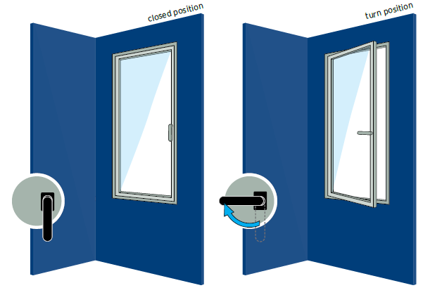 side hung window opening inward